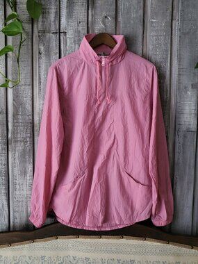 Pink Windbreaker Jacket XL Lightweight Quarter Zip Pullover Track NWOT